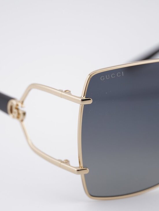 Gucci GG1564SA 001 Sunglasses Endura Gold Square Frame, Grey Gradient Lenses main image 5